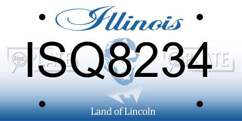 ISQ8234 Illinois License Plate