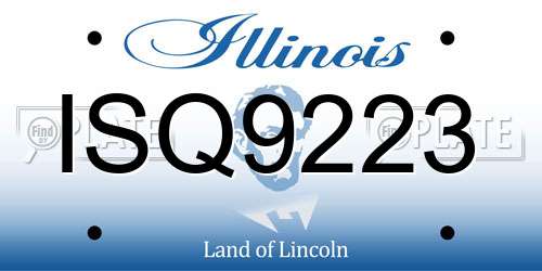 ISQ9223 Illinois License Plate
