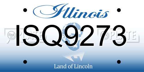 ISQ9273 Illinois License Plate