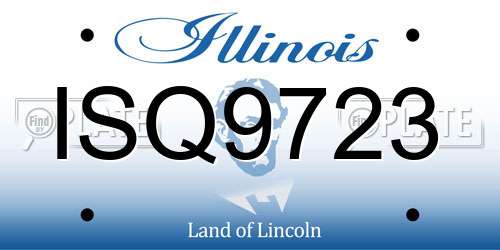 ISQ9723 Illinois License Plate