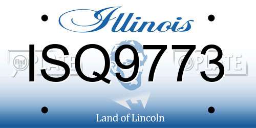ISQ9773 Illinois License Plate