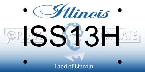 ISS13H Illinois License Plate