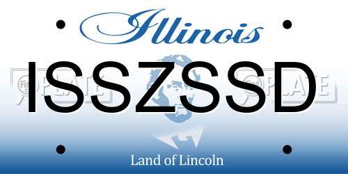 ISSZSSD Illinois License Plate