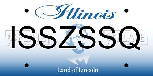 ISSZSSQ Illinois License Plate