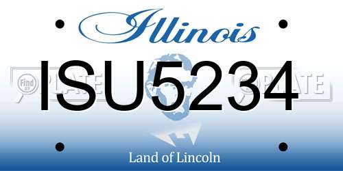 ISU5234 Illinois License Plate