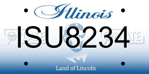 ISU8234 Illinois License Plate