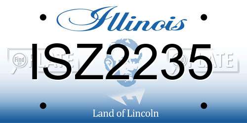 ISZ2235 Illinois License Plate