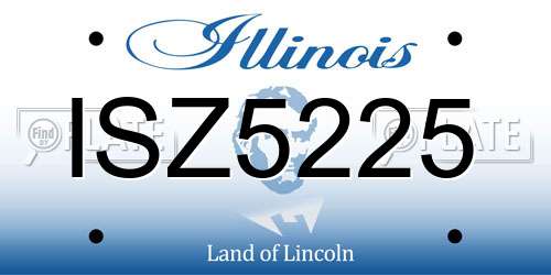 ISZ5225 Illinois License Plate
