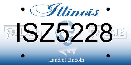 ISZ5228 Illinois License Plate