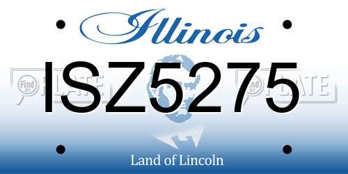 ISZ5275 Illinois License Plate