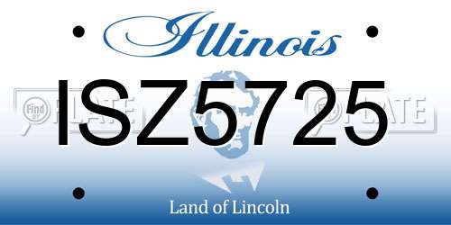 ISZ5725 Illinois License Plate