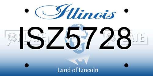 ISZ5728 Illinois License Plate