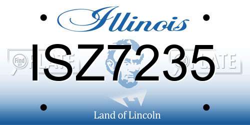 ISZ7235 Illinois License Plate