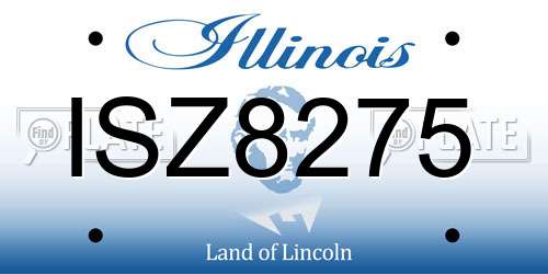ISZ8275 Illinois License Plate