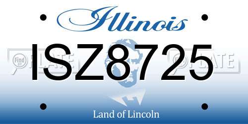 ISZ8725 Illinois License Plate