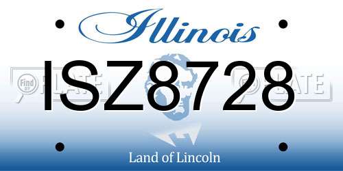 ISZ8728 Illinois License Plate