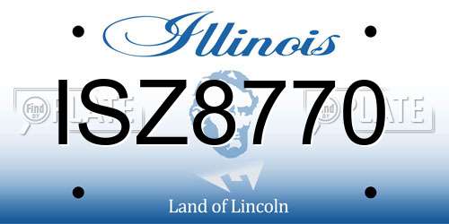 ISZ8770 Illinois License Plate
