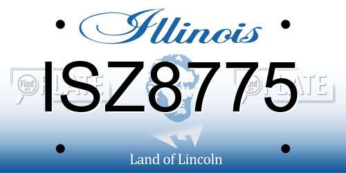 ISZ8775 Illinois License Plate
