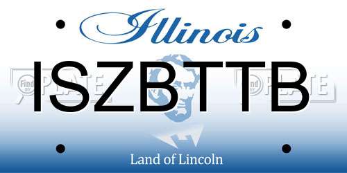 ISZBTTB Illinois License Plate