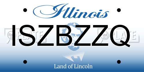 ISZBZZQ Illinois License Plate