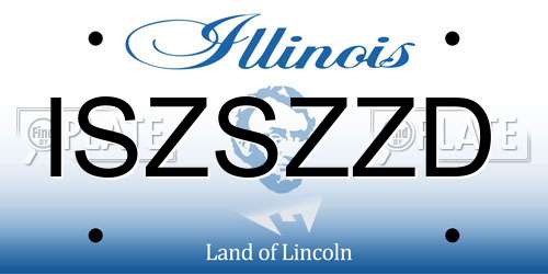 ISZSZZD Illinois License Plate