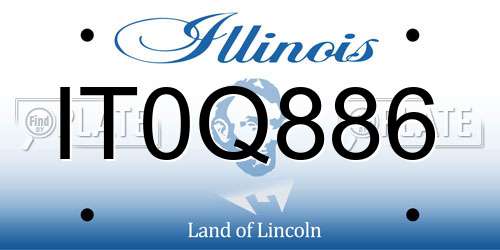 IT0Q886 Illinois License Plate