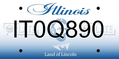 IT0Q890 Illinois License Plate