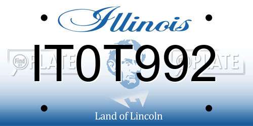 IT0T992 Illinois License Plate