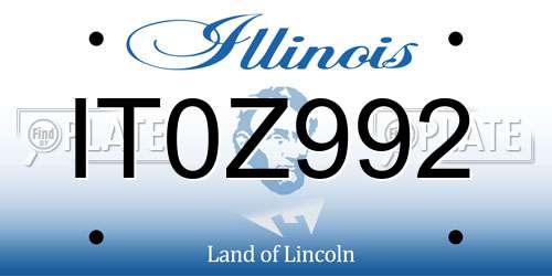 IT0Z992 Illinois License Plate