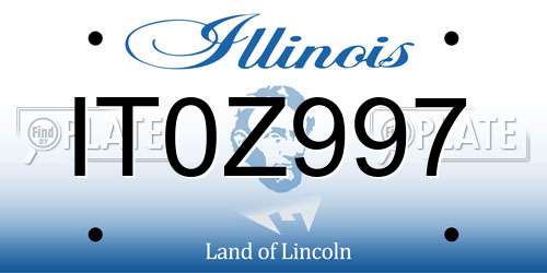 IT0Z997 Illinois License Plate