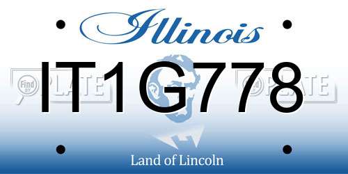 IT1G778 Illinois License Plate
