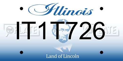 IT1T726 Illinois License Plate