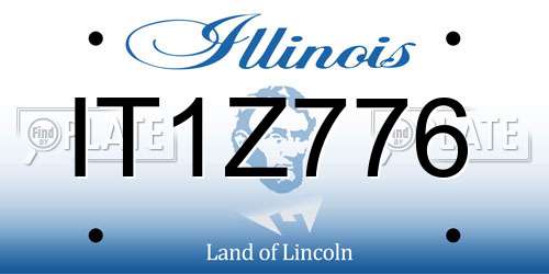 IT1Z776 Illinois License Plate