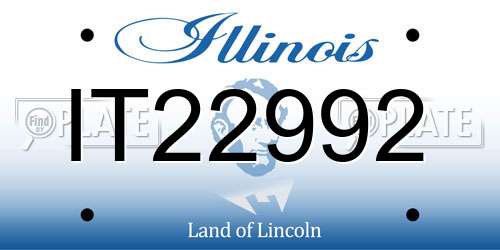 IT22992 Illinois License Plate