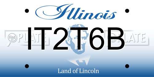 IT2T6B Illinois License Plate