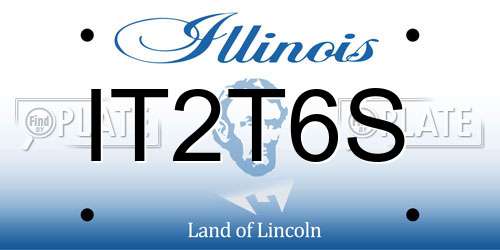 IT2T6S Illinois License Plate
