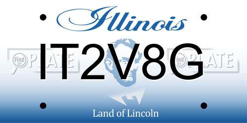 IT2V8G Illinois License Plate