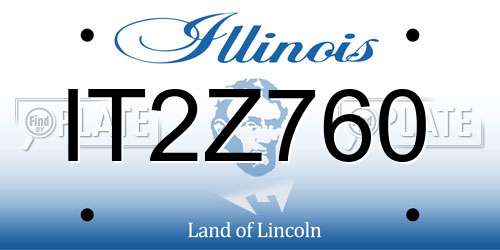 IT2Z760 Illinois License Plate