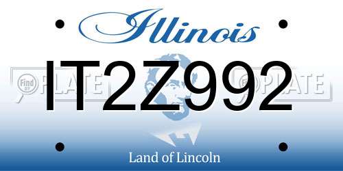 IT2Z992 Illinois License Plate