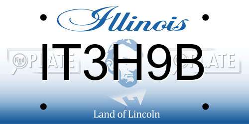 IT3H9B Illinois License Plate