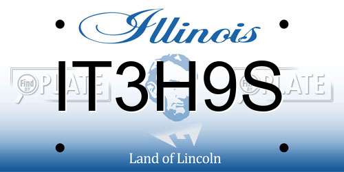 IT3H9S Illinois License Plate