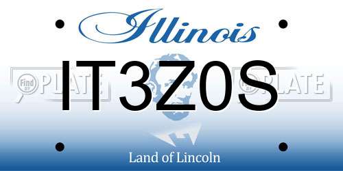 IT3Z0S Illinois License Plate