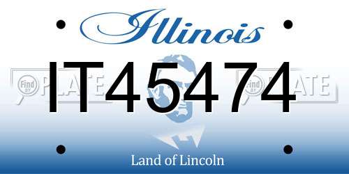 IT45474 Illinois License Plate