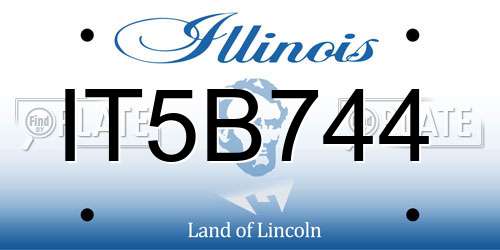IT5B744 Illinois License Plate