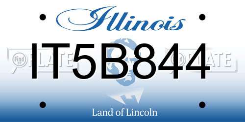 IT5B844 Illinois License Plate