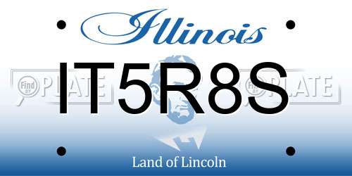 IT5R8S Illinois License Plate