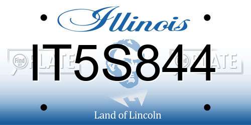 IT5S844 Illinois License Plate