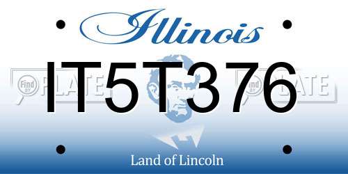 IT5T376 Illinois License Plate