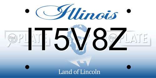 IT5V8Z Illinois License Plate