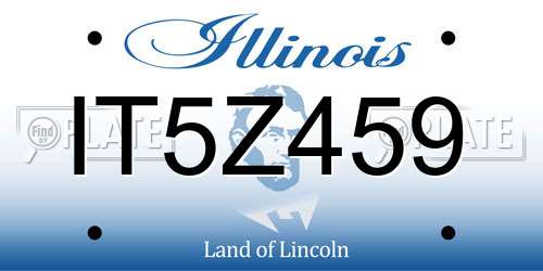 IT5Z459 Illinois License Plate